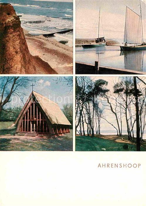 Ahrenshoop Ostseebad Steilkueste Kirche Segelboot