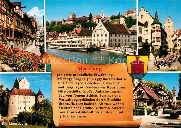Meersburg Bodensee Steigstrasse Marktplatz Altstadt Bootsanleger Faehre Baerenbr