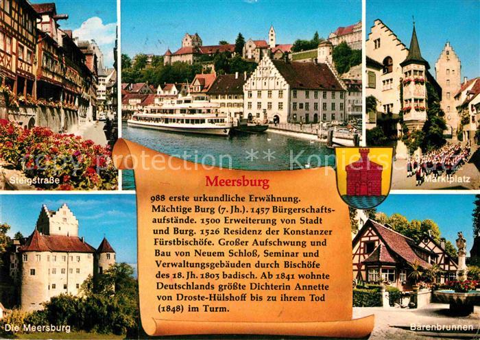 Meersburg Bodensee Steigstrasse Marktplatz Altstadt Bootsanleger Faehre Baerenbr