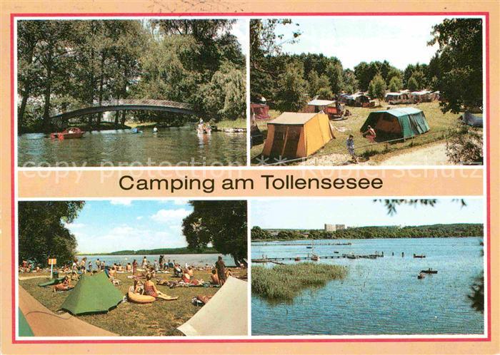 Neubrandenburg Bruecke Oberbach Campingplatz Seglerhafen Badestrand am Tollenses