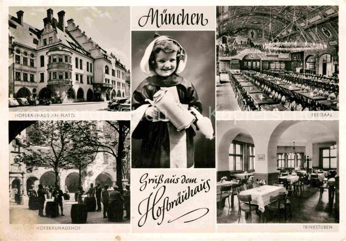 Muenchen Bayern Hofbraeuhaus am Platzl Festsaal Trinkstuben Hof Kind Trachten Bi