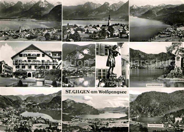 St Gilgen Salzkammergut Panorama Statue Ochsenkreuz Krottensee Schafberg Gasthof