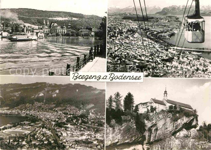 Bregenz Bodensee Hafen Faehre Pfaender Bergbahn Kloster Riedenburg Fliegeraufnah