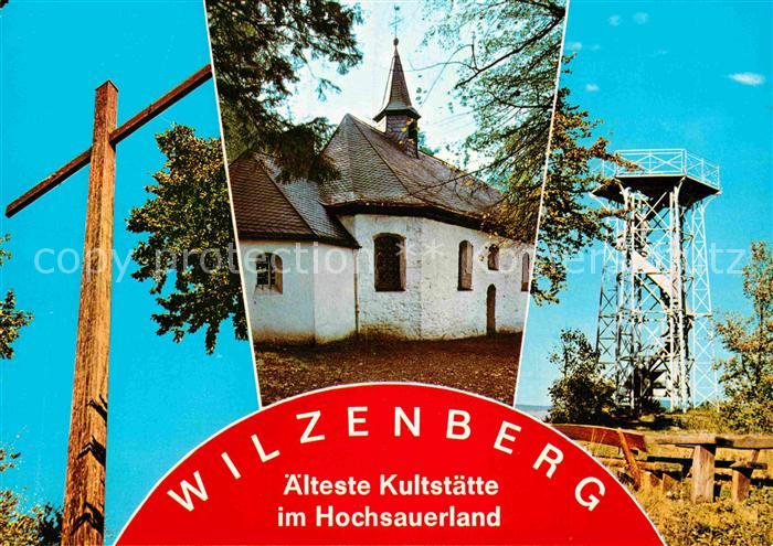 Wilzenberg Bergkreuz aelteste Kultstaette im Hochsauerland Kapelle Aussichtsturm