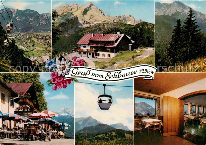 GARMISCH-PARTENKIRCHEN Bayern Berggasthof Eckbauer Bergbahn Alpenpanorama