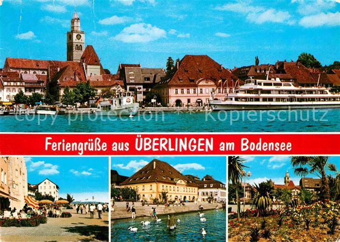 ueberlingen Bodensee Hafen Dampfer Uferpromenade Strassencafes Park