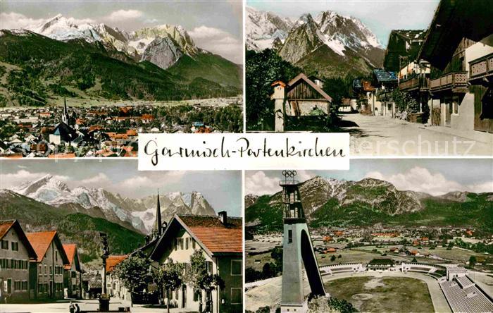GARMISCH-PARTENKIRCHEN Bayern Total Zugspitze Fruehlingstr Floriansplatz Sprungs