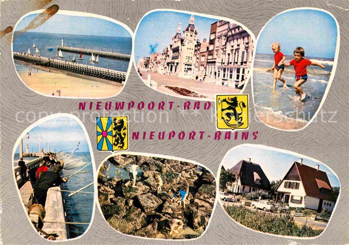 Nieuwpoort-Bad Seebruecke Strand Teilansichten