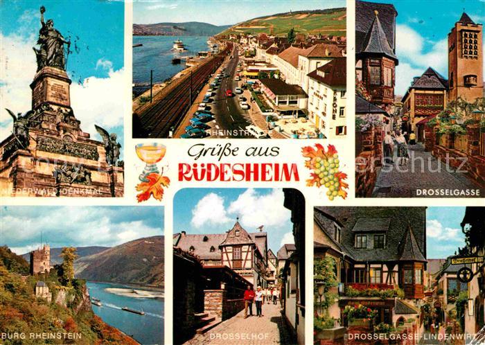 Ruedesheim Rhein Niederwald Denkmal Rheinstrasse Drosselgasse Burg Rheinstein Dr