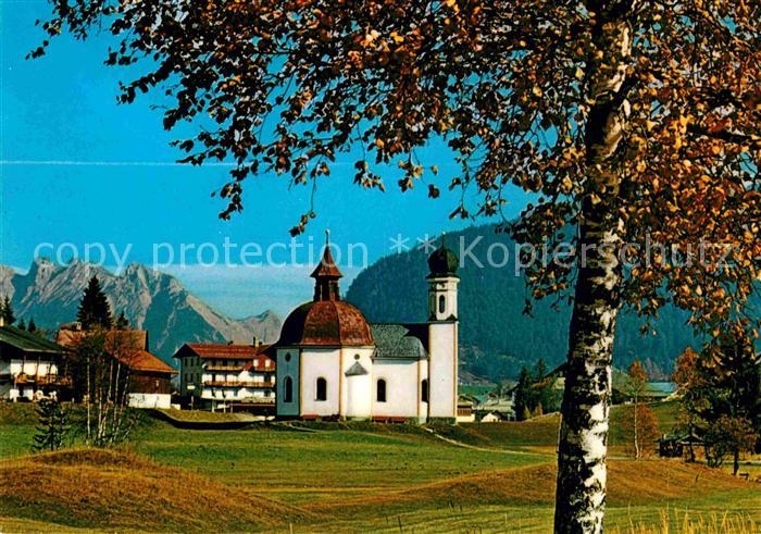 Seefeld Tirol Seekirchl mit Karwendel