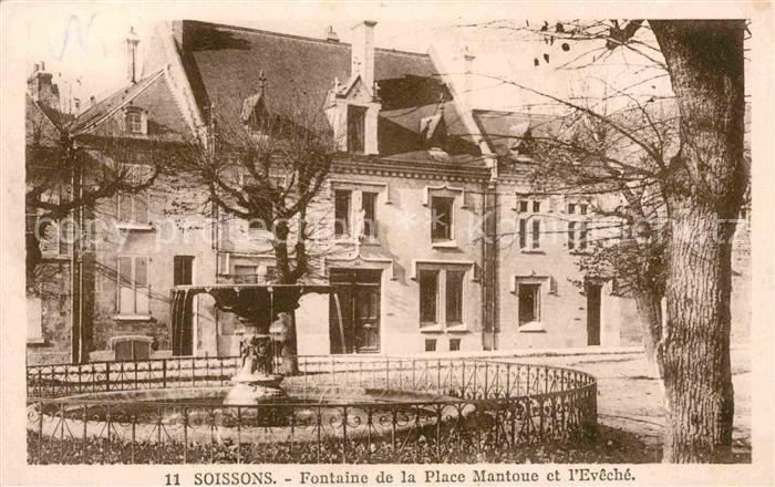 Soissons Aisne Fontaine Place Mantoue Eveche