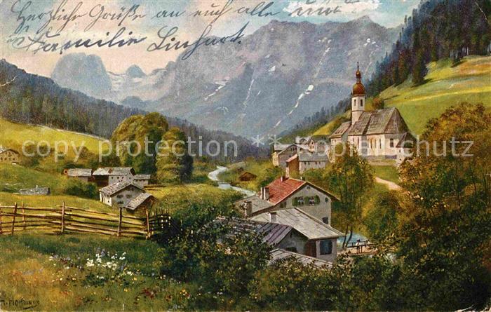 Ramsau Berchtesgaden Reiteralpgebirge Kuenstlerkarte H. Hoffmann