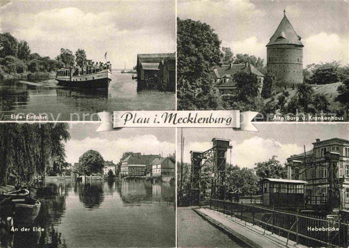 Plau Mecklenburg Alte Burg Krankenhaus Hebebruecke Elde
