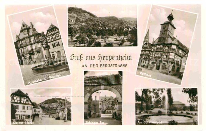 Heppenheim Bergstrasse Sickinger tor Kleiner-Markt Rathaus
