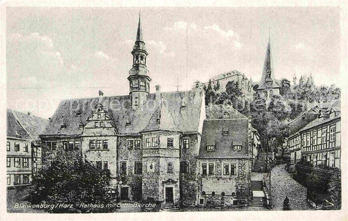 Blankenburg Harz Rathaus mit Schlosskirche