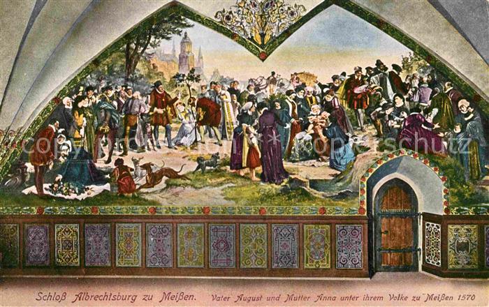 Meissen Elbe Sachsen Schloss Albrechtsburg Wandgemaelde
