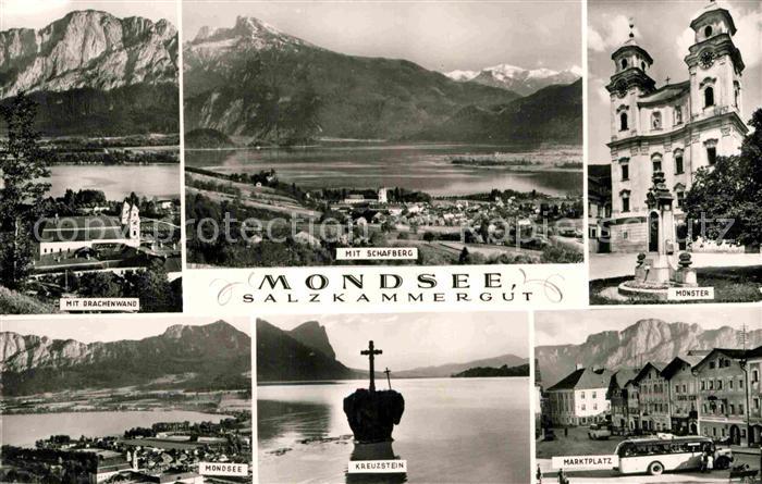 Mondsee Salzkammergut Muenster Kreuzstein Mondsee Schafberg Drachenwand