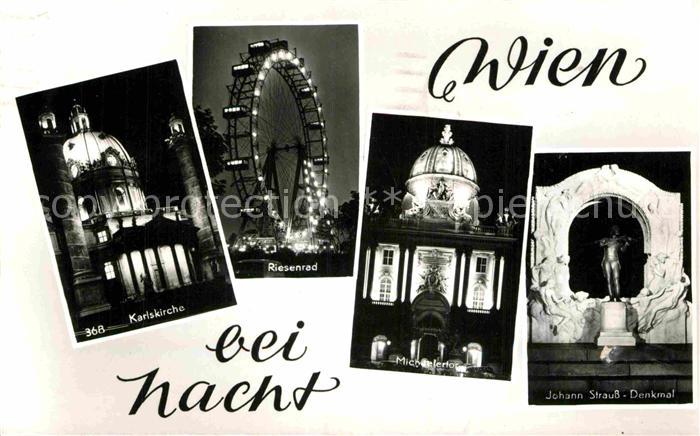 Wien Karlskirche Johann-Strauss-Denkmal Riesenrad