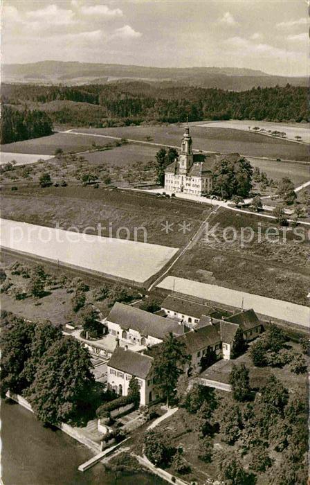 Bodensee Fliegeraufnahme Kloster Birnau mit Schloss Maurach