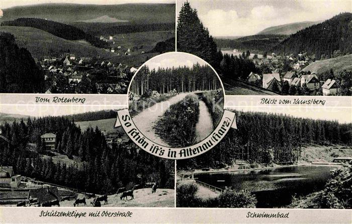 Altenau Harz Rotenberg Kunstberg Schwimmbad Schuetzenklippe mit Oberstrasse