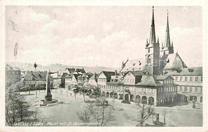 Saalfeld Saale Markt mit St. Johanniskirche