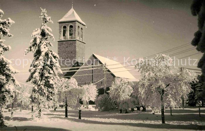 Oberhof Thueringen Kirche im Winter