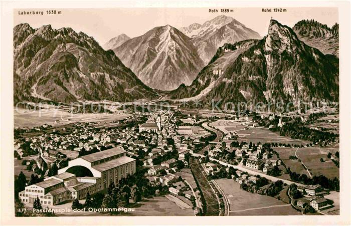 OBERAMMERGAU Bayern Fliegeraufnahme Passionsspieldorf