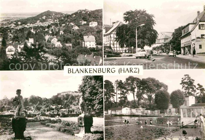 Blankenburg Harz Blick vom Eichenberg Mauerstrasse Barockgarten Lustschloss