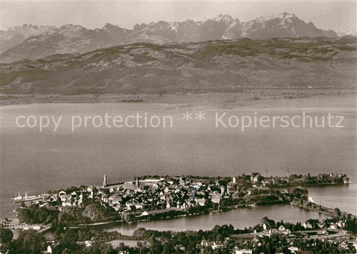 Lindau Bodensee Fliegeraufnahme mit Saentis