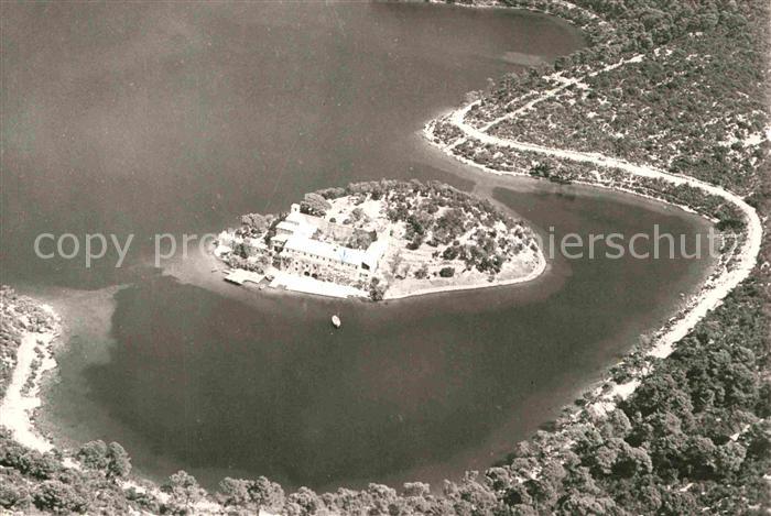 Mljet Fliegeraufnahme Insel im Grossen See