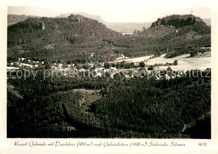 Gohrisch Fliegeraufnahme mit Papststein und Gohrischstein