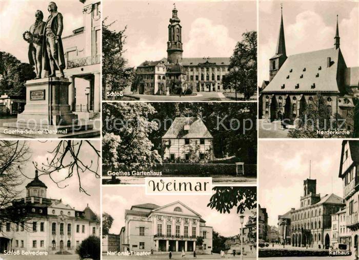 Weimar Thueringen Goethes Gartenhaus Herderkirche National-Theater Schloss-Belve