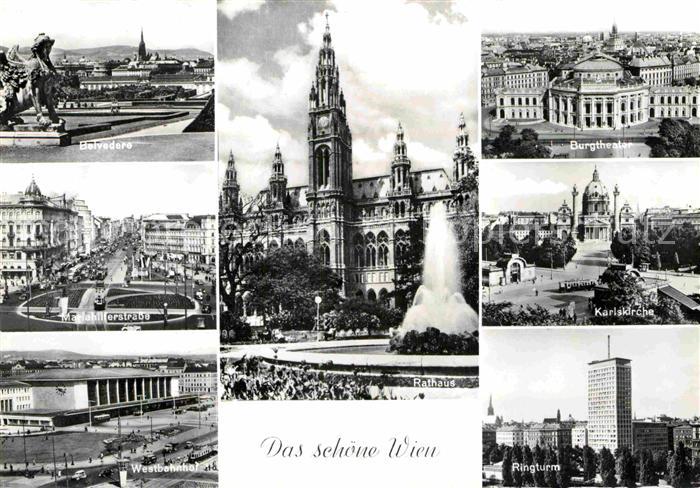 Wien Burgtheater Karlskirche Ringturm Belvedere Mariahilferstrasse