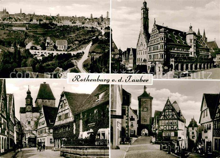 Rothenburg Tauber Panorama Stadttor Turm Rathaus
