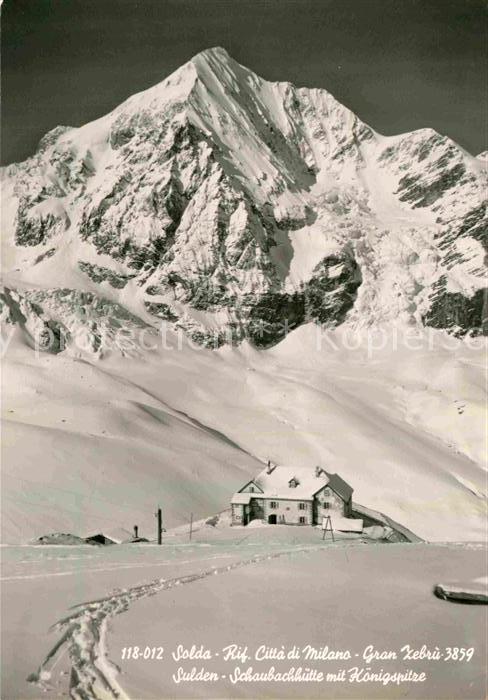 Sulden Solda Schaubachhuette Koenigspitze Winter