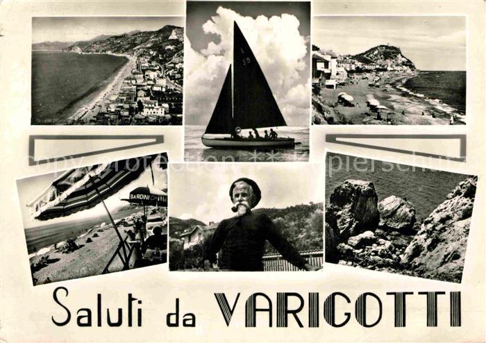 Varigotti Strand Panorama Segelboot Fischer Kueste