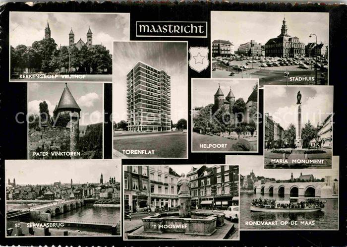 Maastricht Helport Maria Denkmal Torenflat Kerkengroep Stadthuis