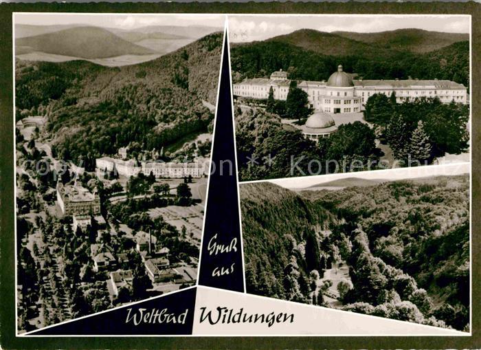 Wildungen Bad Kursanatorium Panorama Luftaufnahme