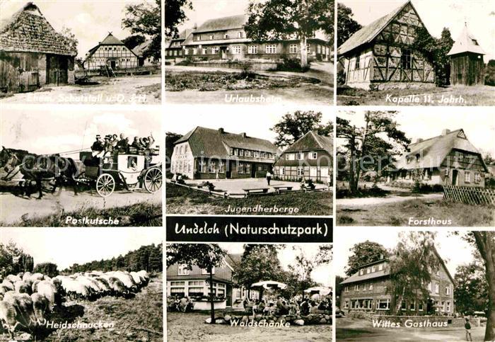Undeloh Postkutsche Kapelle Urlaubsheim Heidschnucken