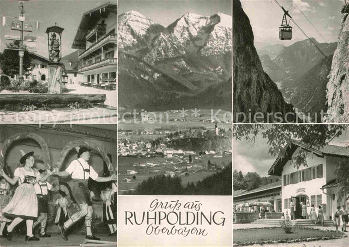 Ruhpolding Bayern Sonntagshorn Dorfplatz Trachtentanz Rauschbergbahn