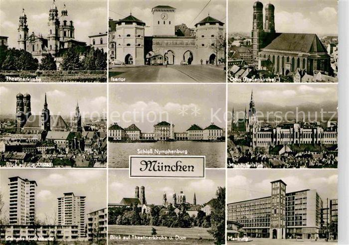 Muenchen Bayern Theatinerkirche Isartor Dom Schloss Nymphenburg