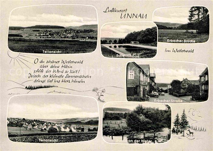 Unnau Westerwald Erbacher Bruecke Erbacher Strasse Panorama