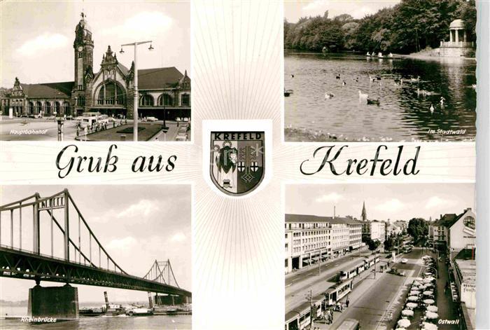 Krefeld Hauptbahnhof Stadtwald Ostwall Rheinbruecke