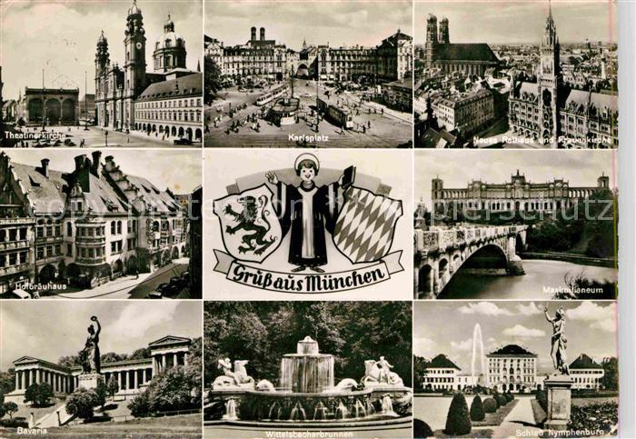 Muenchen Bayern Theatinerkirche Karlsplatz Frauenkirche Rathaus Bavaria
