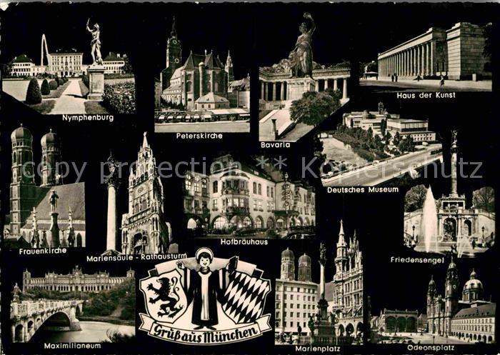Muenchen Bayern Nymphenburg Peterskirche Bavaria Frauenkirche Odeonsplatz