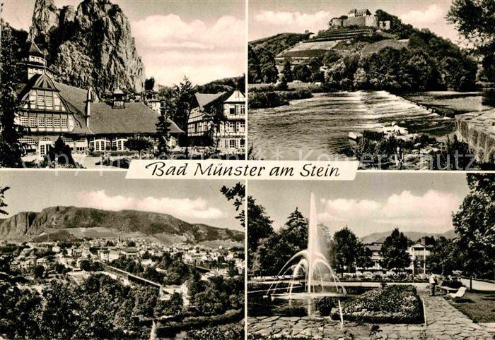 Bad Muenster Stein Ebernburg Panorama Schloss Park Brunnen