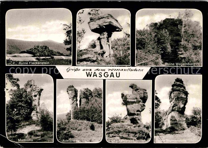 Wasgau Region Ruine Fleckenstein Wegelnburg Madonna Adelsnase Drachenfelsen