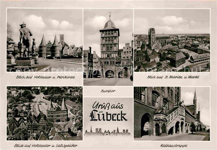 LueBECK  CITY Holstentor Petrikirche Burgtor Salzspeicher Rathaustreppe