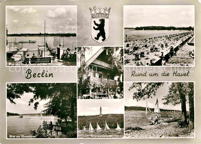 BERLIN  CITY Heckeshorn Wannsee Strandbad Pfaueninsel Gruenewaldturm Havelidyll