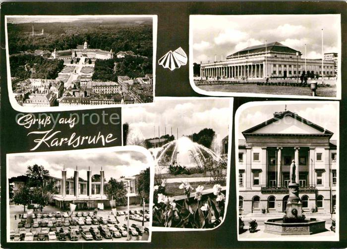 Karlsruhe Baden Schloss Park Denkmal Springbrunnen